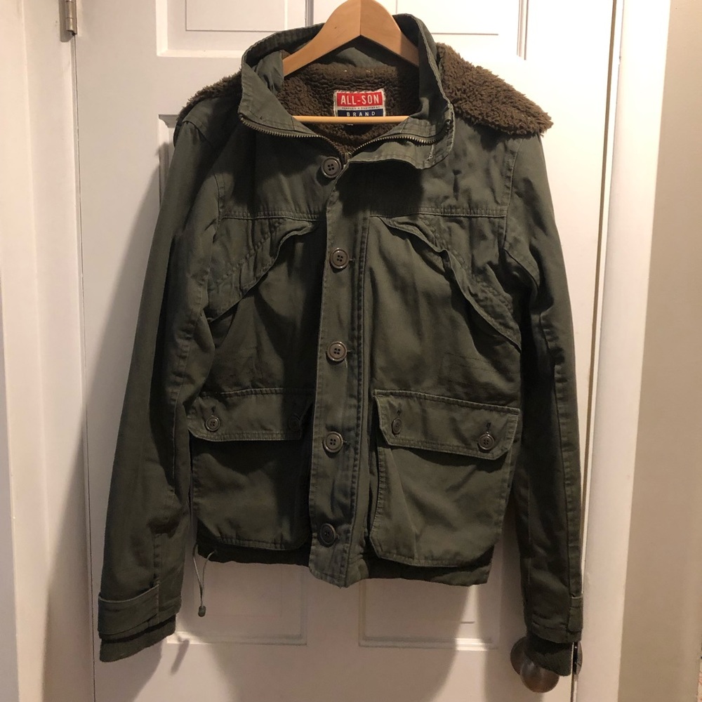 EUC Men’s All-Son Canvas & Fleece Winter coat f/ Urban Outfitters